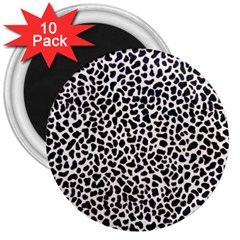 Zebra Skin, Vector Textures, White Black Background 3  Magnets (10 Pack)  by kyorashop23