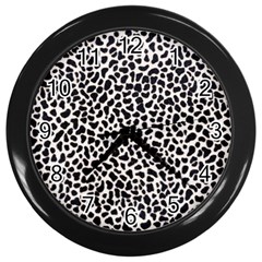 Zebra Skin, Vector Textures, White Black Background Wall Clock (black) by kyorashop23