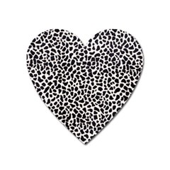 Zebra Skin, Vector Textures, White Black Background Heart Magnet