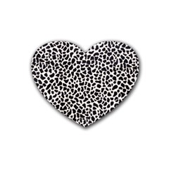 Zebra Skin, Vector Textures, White Black Background Rubber Coaster (heart) by kyorashop23