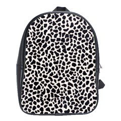 Zebra Skin, Vector Textures, White Black Background School Bag (XL)