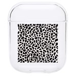 Zebra Skin, Vector Textures, White Black Background Hard PC AirPods 1/2 Case Front