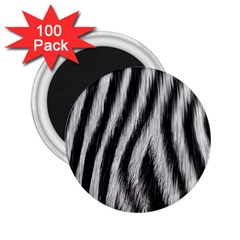 Zebra Texture, Zebra Wool, White Black Background 2 25  Magnets (100 Pack)  by kyorashop23