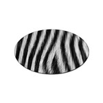 Zebra Texture, Zebra Wool, White Black Background Sticker Oval (10 pack) Front