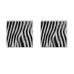 Zebra Texture, Zebra Wool, White Black Background Cufflinks (square)