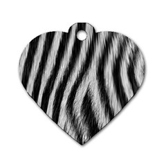 Zebra Texture, Zebra Wool, White Black Background Dog Tag Heart (two Sides) by kyorashop23