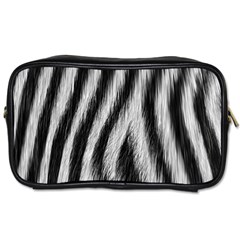 Zebra Texture, Zebra Wool, White Black Background Toiletries Bag (one Side) by kyorashop23