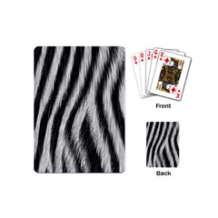 Zebra Texture, Zebra Wool, White Black Background Playing Cards Single Design (mini)