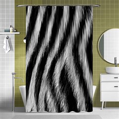 Zebra Texture, Zebra Wool, White Black Background Shower Curtain 48  X 72  (small)  by kyorashop23