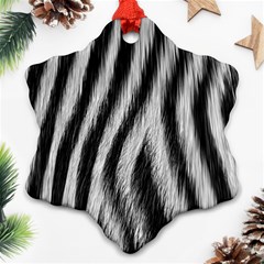 Zebra Texture, Zebra Wool, White Black Background Ornament (snowflake)