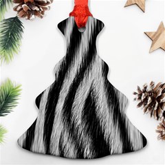 Zebra Texture, Zebra Wool, White Black Background Christmas Tree Ornament (two Sides)