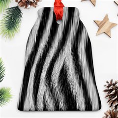 Zebra Texture, Zebra Wool, White Black Background Bell Ornament (two Sides)