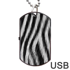 Zebra Texture, Zebra Wool, White Black Background Dog Tag Usb Flash (two Sides) by kyorashop23