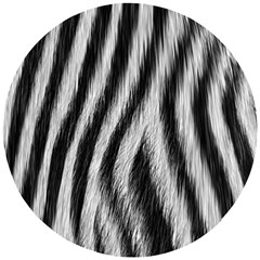 Zebra Texture, Zebra Wool, White Black Background Wooden Puzzle Round