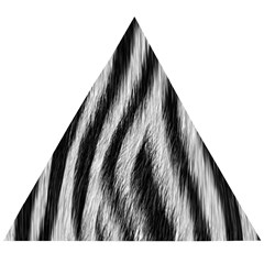 Zebra Texture, Zebra Wool, White Black Background Wooden Puzzle Triangle by kyorashop23