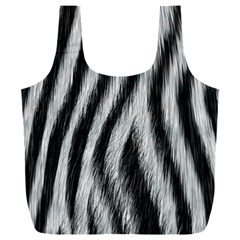 Zebra Texture, Zebra Wool, White Black Background Full Print Recycle Bag (xxl) by kyorashop23