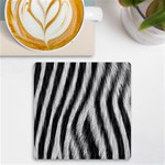 Zebra Texture, Zebra Wool, White Black Background UV Print Square Tile Coaster  Front