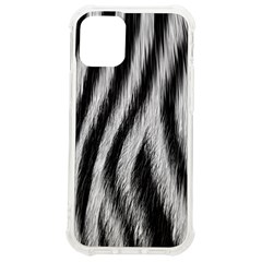 Zebra Texture, Zebra Wool, White Black Background Iphone 12 Mini Tpu Uv Print Case	 by kyorashop23