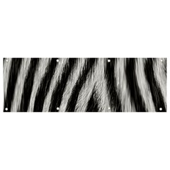 Zebra Texture, Zebra Wool, White Black Background Banner And Sign 9  X 3  by kyorashop23