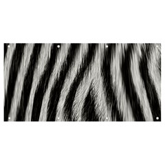 Zebra Texture, Zebra Wool, White Black Background Banner And Sign 8  X 4  by kyorashop23