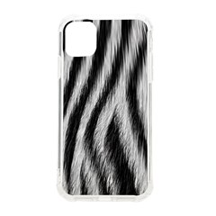 Zebra Texture, Zebra Wool, White Black Background Iphone 11 Tpu Uv Print Case by kyorashop23