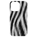 Zebra Texture, Zebra Wool, White Black Background iPhone 14 Pro Max Black UV Print Case Front