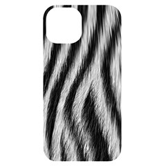 Zebra Texture, Zebra Wool, White Black Background Iphone 14 Black Uv Print Case by kyorashop23