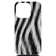 Zebra Texture, Zebra Wool, White Black Background Iphone 14 Pro Black Uv Print Case by kyorashop23