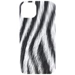 Zebra Texture, Zebra Wool, White Black Background iPhone 15 Pro Black UV Print PC Hardshell Case Front