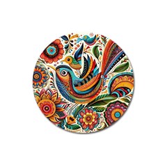 Madhubani Art A Magnet 3  (round) by BellaVistaTshirt02