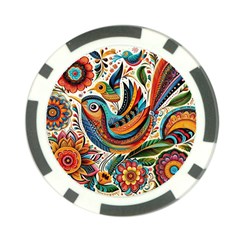 Madhubani Art A Poker Chip Card Guard