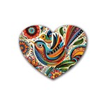 Madhubani Art A Rubber Coaster (Heart) Front