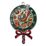 Madhubani Art A Metal X Mas Lollipop with Crystal Ornament Front