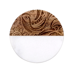 Madhubani Art A Classic Marble Wood Coaster (round) 