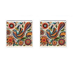 Madhubani Art A Cufflinks (square) by BellaVistaTshirt02