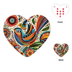 Madhubani Art A Playing Cards Single Design (heart)