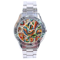 Madhubani Art A Stainless Steel Analogue Watch by BellaVistaTshirt02