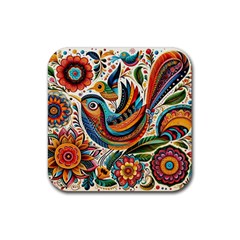 Madhubani Art A Rubber Coaster (square) by BellaVistaTshirt02