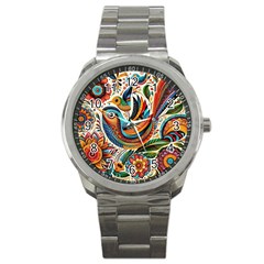 Madhubani Art A Sport Metal Watch by BellaVistaTshirt02