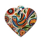 Madhubani Art A Dog Tag Heart (One Side) Front