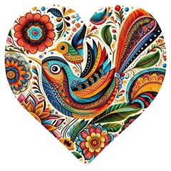 Madhubani Art A Wooden Puzzle Heart