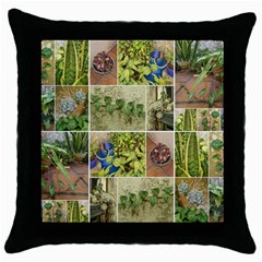 Garden Sanctuary Photo Collage Print Throw Pillow Case (black) by dflcprintsclothing