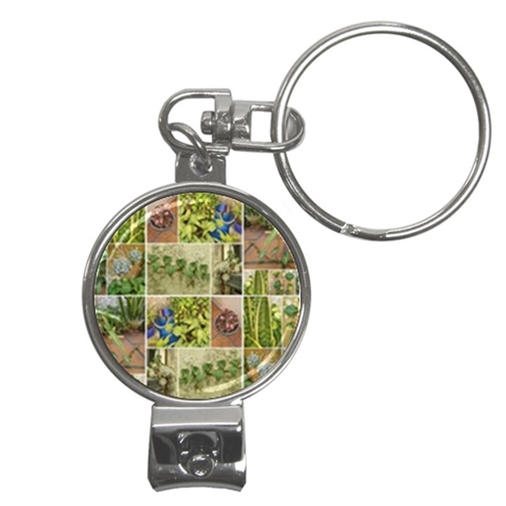 Garden Sanctuary Photo Collage Print Nail Clippers Key Chain