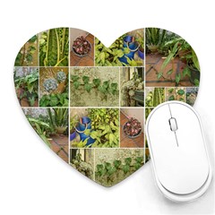 Garden Sanctuary Photo Collage Print Heart Mousepad by dflcprintsclothing