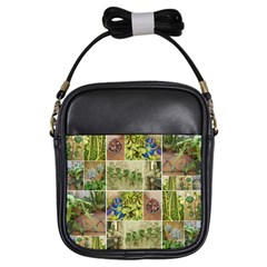 Garden Sanctuary Photo Collage Print Girls Sling Bag by dflcprintsclothing