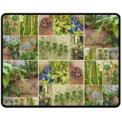 Garden Sanctuary Photo Collage Print Two Sides Fleece Blanket (medium) by dflcprintsclothing