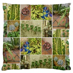 Garden Sanctuary Photo Collage Print Large Premium Plush Fleece Cushion Case (one Side) by dflcprintsclothing