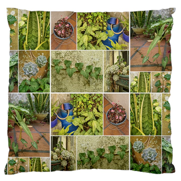 Garden Sanctuary Photo Collage Print Large Premium Plush Fleece Cushion Case (One Side)