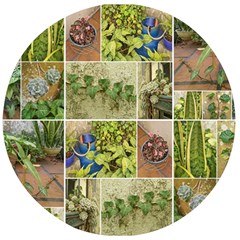 Garden Sanctuary Photo Collage Print Wooden Bottle Opener (round) by dflcprintsclothing