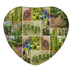 Garden Sanctuary Photo Collage Print Heart Glass Fridge Magnet (4 Pack) by dflcprintsclothing